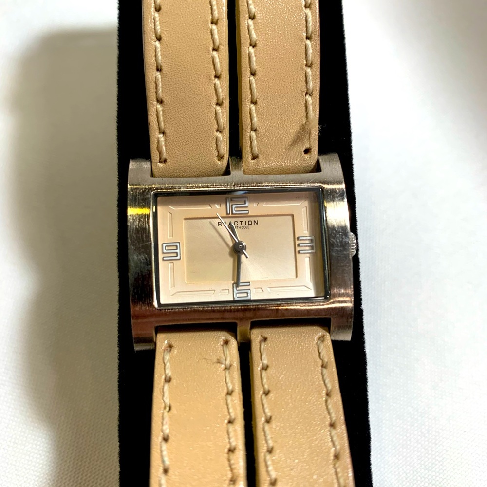 Tan genuine leather strap, water resistant Kenneth Cole watch